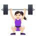 🏋🏻‍♀️ woman lifting weights: light skin tone display on JoyPixels